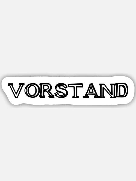 Vorstand Schriftzug handgezeichnet - Sticker Größe M (15 x 15 cm) - Mattweiß