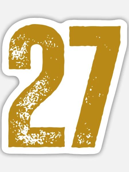 27 - Sticker Größe M (15 x 15 cm) - Mattweiß