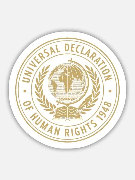 Globale Menschenrechte Emblem - Sticker Größe M (15 x 15 cm) - Mattweiß