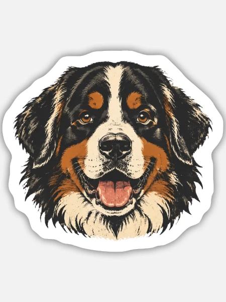 Alter-Berner Sennenhund - Sticker Größe M (15 x 15 cm) - Mattweiß