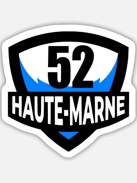 52 Haute-Marne - Sticker Größe M (15 x 15 cm) - Mattweiß