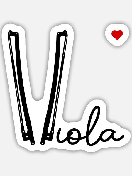 Viola-Bogen-Liebe - Sticker Größe M (15 x 15 cm) - Mattweiß