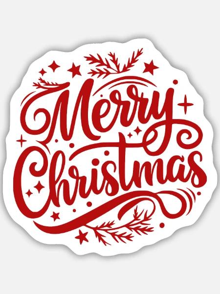 Frohe Weihnachten - Sticker Größe M (15 x 15 cm) - Mattweiß