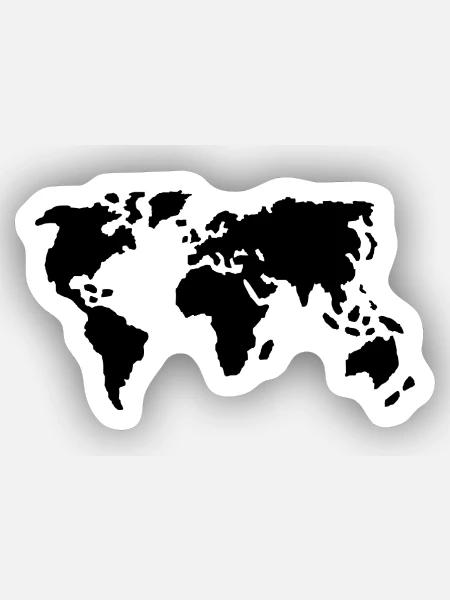 Welt - Sticker Größe XS (5 x 5 cm) - Mattweiß