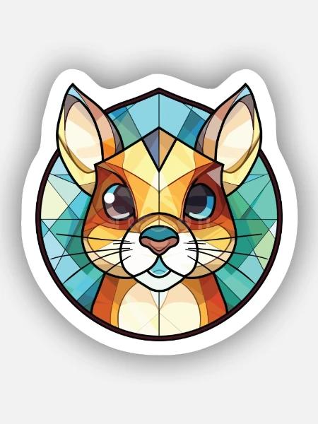 Chipmunk bunte Aquarell-Tierillustration - Sticker Größe XS (5 x 5 cm) - Mattweiß