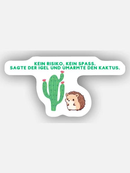 Der Kaktus und der Igel - Sticker Größe XS (5 x 5 cm) - Mattweiß