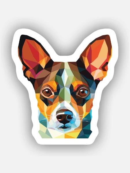 Ratterrier-Hunderasse Aquarell-Illustration - Sticker Größe XS (5 x 5 cm) - Mattweiß