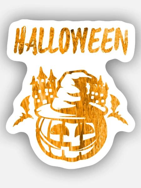 Halloween Kürbis Handabdruck - Sticker Größe XS (5 x 5 cm) - Mattweiß