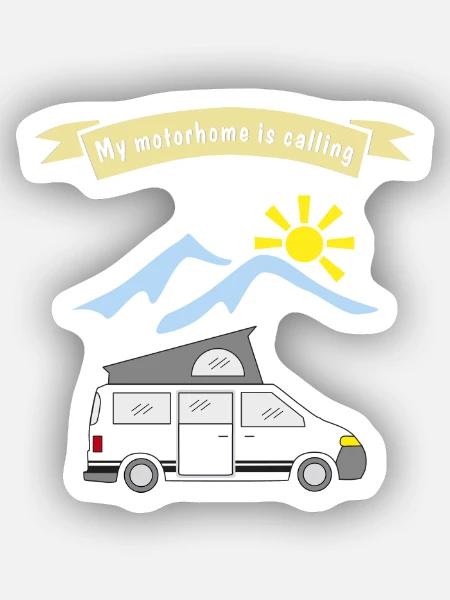 motorhome is calling - Sticker Größe XS (5 x 5 cm) - Mattweiß