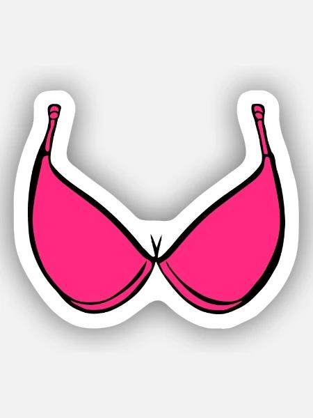 Brüste BH Rosa - Sticker Größe XS (5 x 5 cm) - Mattweiß