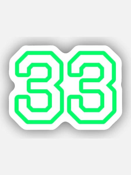 33 Grün - Sticker Größe XS (5 x 5 cm) - Mattweiß