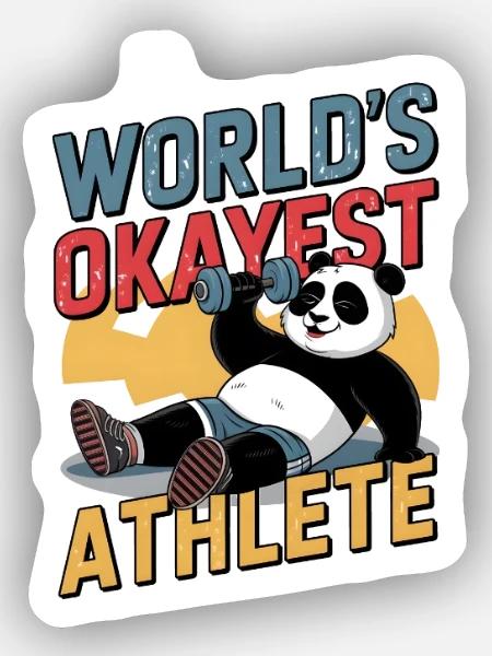Der okayste Athlet der Welt - Sticker Größe XS (5 x 5 cm) - Mattweiß