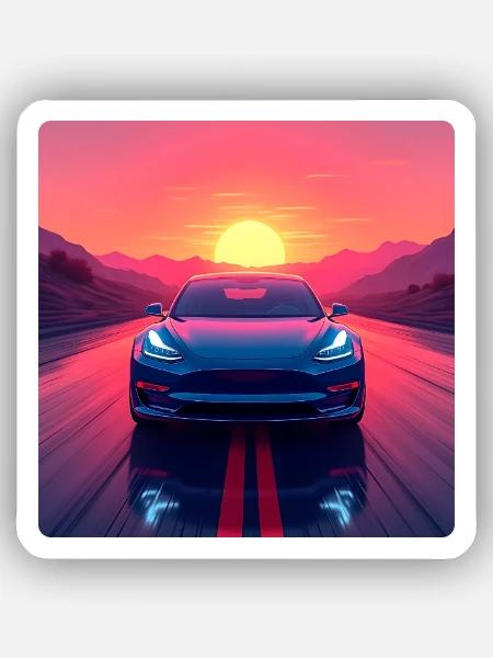 Elektrische Autobahn - Sticker Größe XS (5 x 5 cm) - Mattweiß