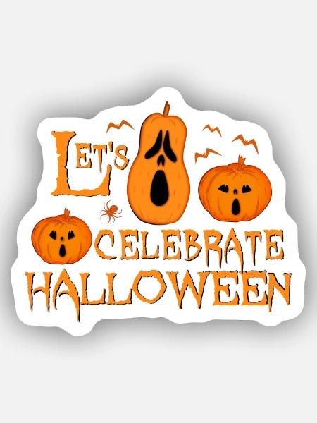 pumpkin celebrate halloween - Sticker Größe XS (5 x 5 cm) - Mattweiß