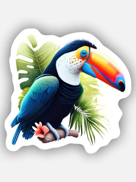 Tukan Naturliebhaber - Sticker Größe XS (5 x 5 cm) - Mattweiß