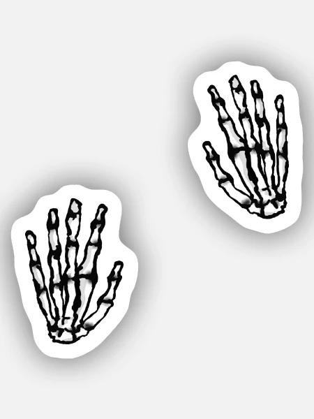 zwei skeletthände - Sticker Größe XS (5 x 5 cm) - Mattweiß