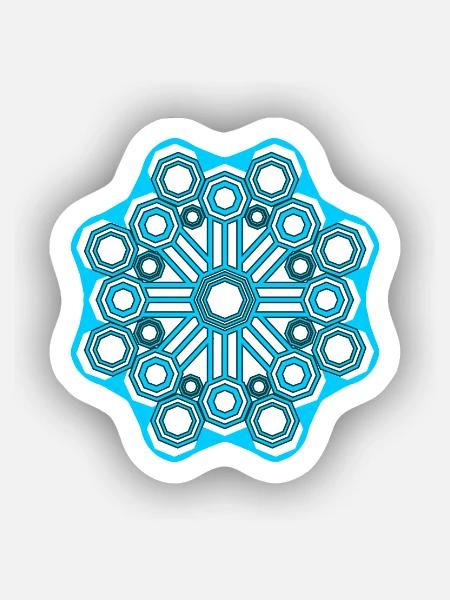 Sacred Geometry Psychedelic Goa - Sticker Größe XS (5 x 5 cm) - Mattweiß