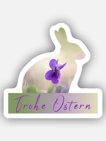 Frohe Ostern Hase - Sticker Größe XS (5 x 5 cm) - Mattweiß
