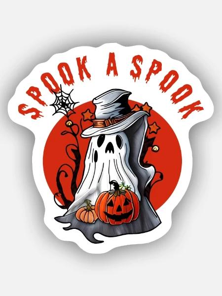 Erschrecke einen Spuk! - Sticker Größe XS (5 x 5 cm) - Mattweiß