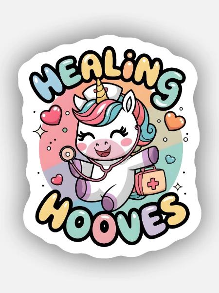 Heilende Hufe - Sticker Größe XS (5 x 5 cm) - Mattweiß