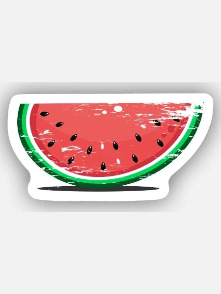 Wassermelone Design Scheibe used - Sticker Größe XS (5 x 5 cm) - Mattweiß