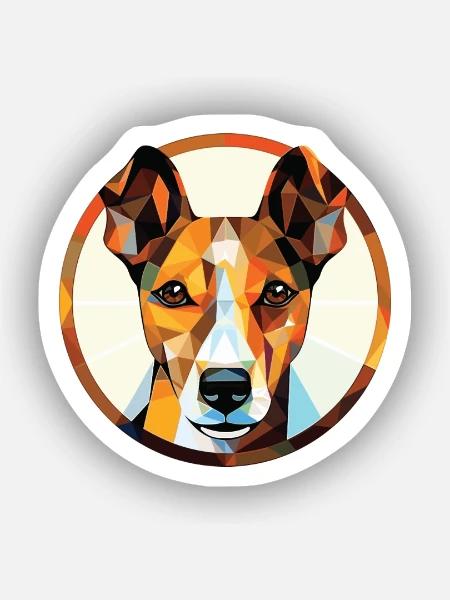 Glatte Foxterrier-Hunderasse buntes Aquarell - Sticker Größe XS (5 x 5 cm) - Mattweiß