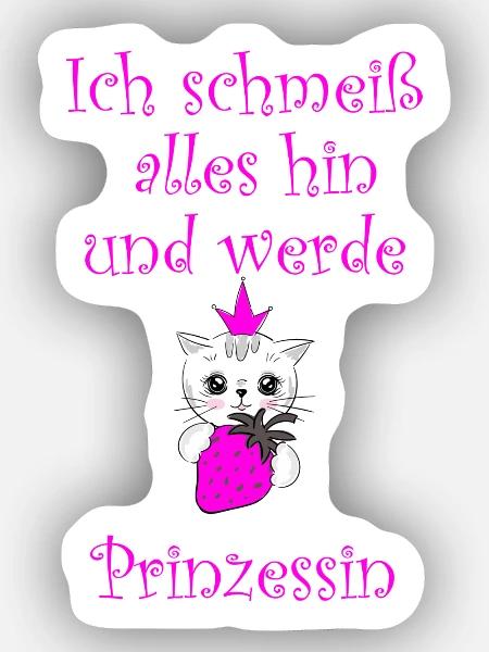 Prinzessin - Sticker Größe XS (5 x 5 cm) - Mattweiß