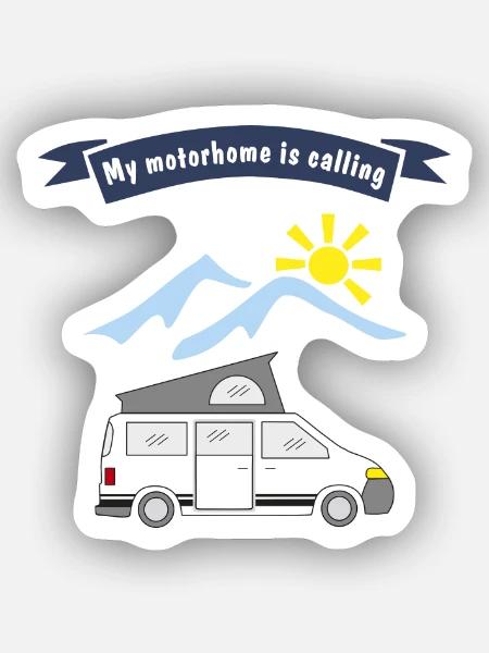 motorhome is calling - Sticker Größe XS (5 x 5 cm) - Mattweiß