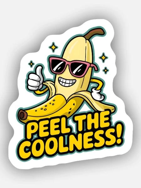 Schälen Sie die Coolness! - Sticker Größe XS (5 x 5 cm) - Mattweiß