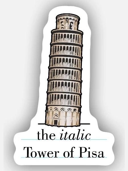 the italic Tower - Sticker Größe XS (5 x 5 cm) - Mattweiß