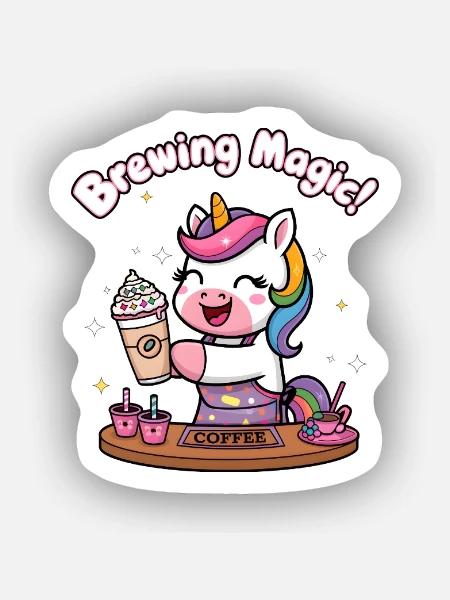 Brauen von Magie! - Sticker Größe XS (5 x 5 cm) - Mattweiß