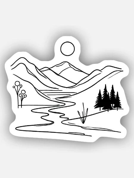 Mystic Mountain Escape - Sticker Größe XS (5 x 5 cm) - Mattweiß