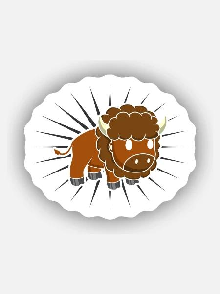 Bison Büffel Liebhaber - Sticker Größe XS (5 x 5 cm) - Mattweiß