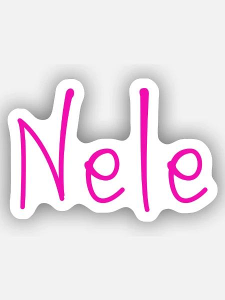 Nele Neon Schrift - Sticker Größe XS (5 x 5 cm) - Mattweiß