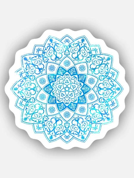 Mandala - Blau - Sticker Größe XS (5 x 5 cm) - Mattweiß