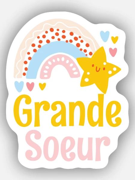 Ätere Schwester Große Schwester - Sticker Größe XS (5 x 5 cm) - Mattweiß
