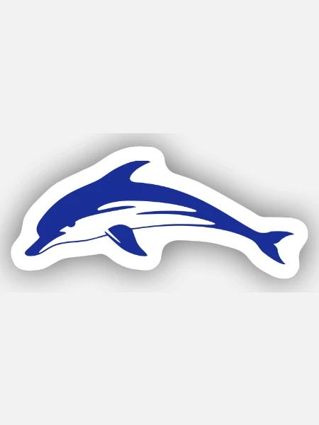 Delphin Delfin Dolphin - Sticker Größe XS (5 x 5 cm) - Mattweiß