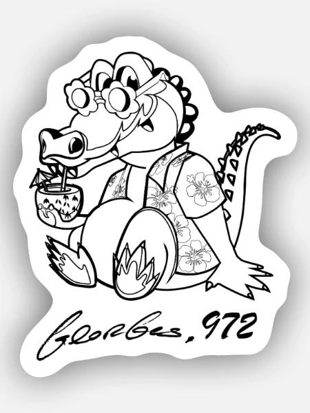 Georges Basic Schwarz - Sticker Größe XS (5 x 5 cm) - Mattweiß