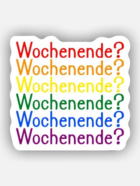Wochenende Regenbogen LGBT - Sticker Größe XS (5 x 5 cm) - Mattweiß