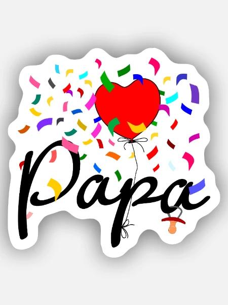 Papa Konfetti - Sticker Größe XS (5 x 5 cm) - Mattweiß