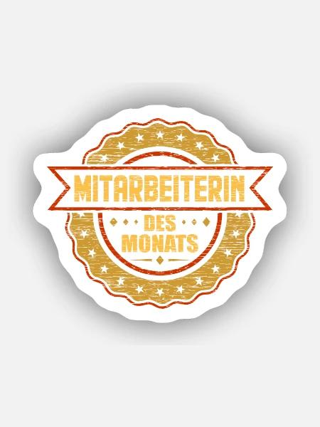 Mitarbeiterin Des Monats - Sticker Größe XS (5 x 5 cm) - Mattweiß