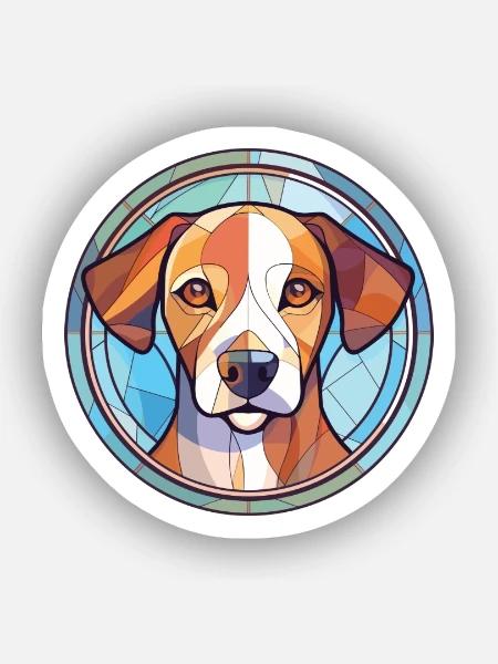 Akbash Hunderasse bunte Aquarell-Illustration - Sticker Größe XS (5 x 5 cm) - Mattweiß