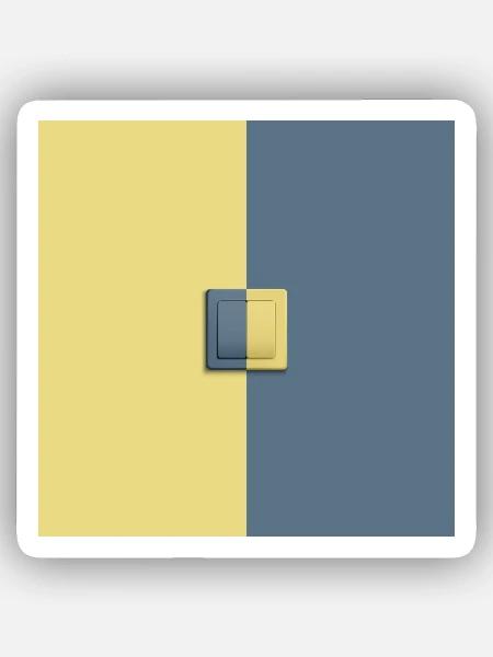 Lichtschalter an aus Harmonie harmonisch - Sticker Größe XS (5 x 5 cm) - Mattweiß