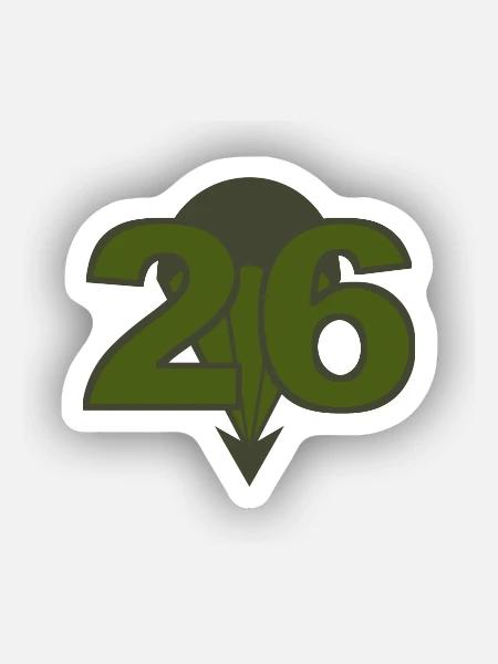FschJgRgt 26 - Sticker Größe XS (5 x 5 cm) - Mattweiß