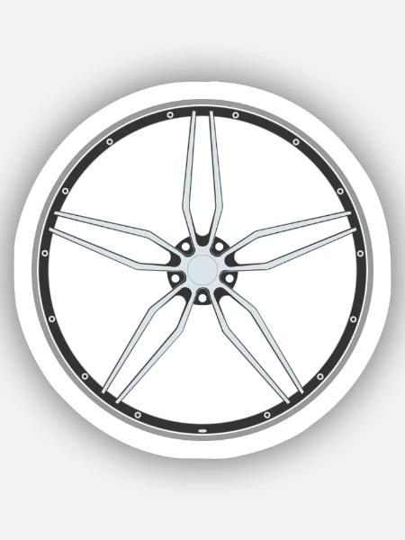 Felge 2 - Sticker Größe XS (5 x 5 cm) - Mattweiß