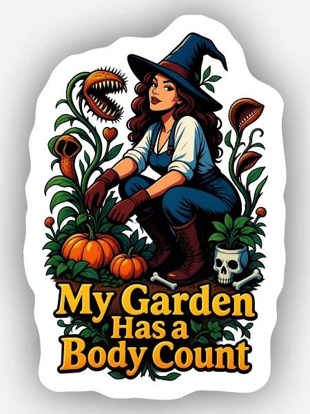 Hexengarten Body Count - Sticker Größe XS (5 x 5 cm) - Mattweiß