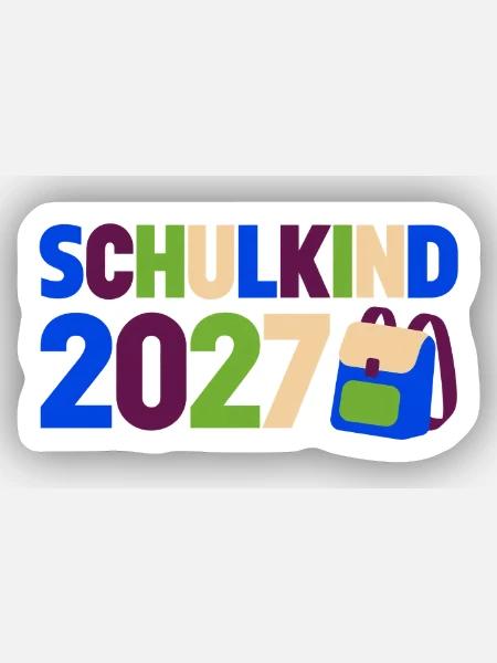 Schulkind 2027 Einschulung - Sticker Größe XS (5 x 5 cm) - Mattweiß