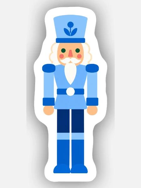 Nussknacker blau Weihnachten - Sticker Größe XS (5 x 5 cm) - Mattweiß