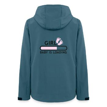 Girl baby is loading Babybauch schwanger Fuß - Frauen Recycelte Softshelljacke von Stanley/Stella - Dunkles Petrol - Hinten - AI Model Female 172 light (172cm)