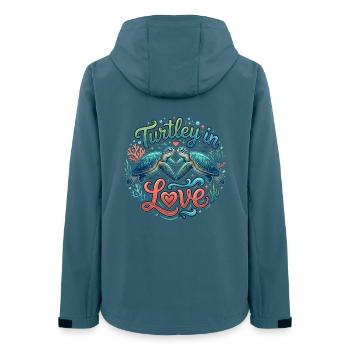 Turtley in Love – Verliebte Schildkröten im Meer - Frauen Recycelte Softshelljacke von Stanley/Stella - Dunkles Petrol - Hinten - AI Model Female 172 light (172cm)